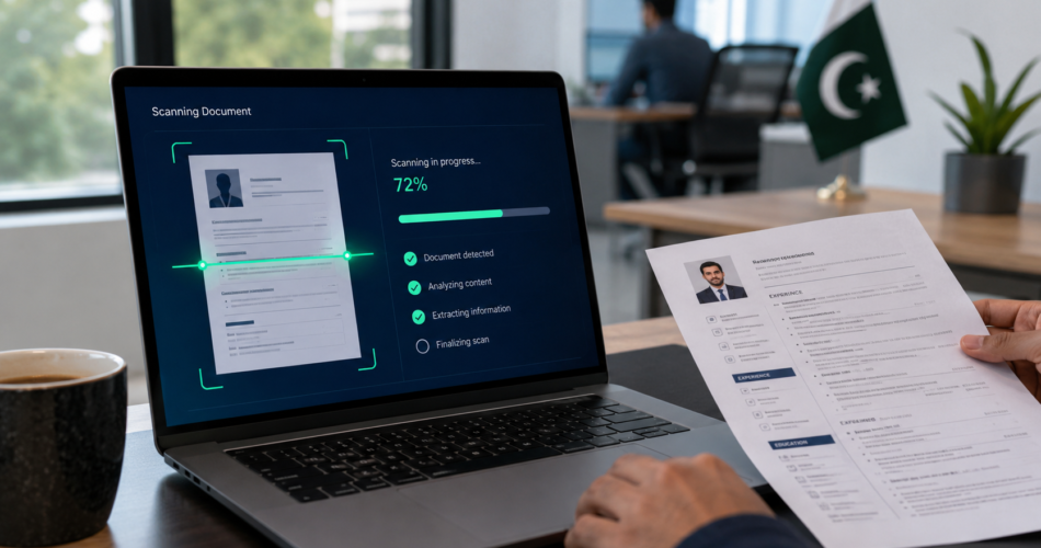 ATS-friendly resume guide — resume being scanned on a laptop screen