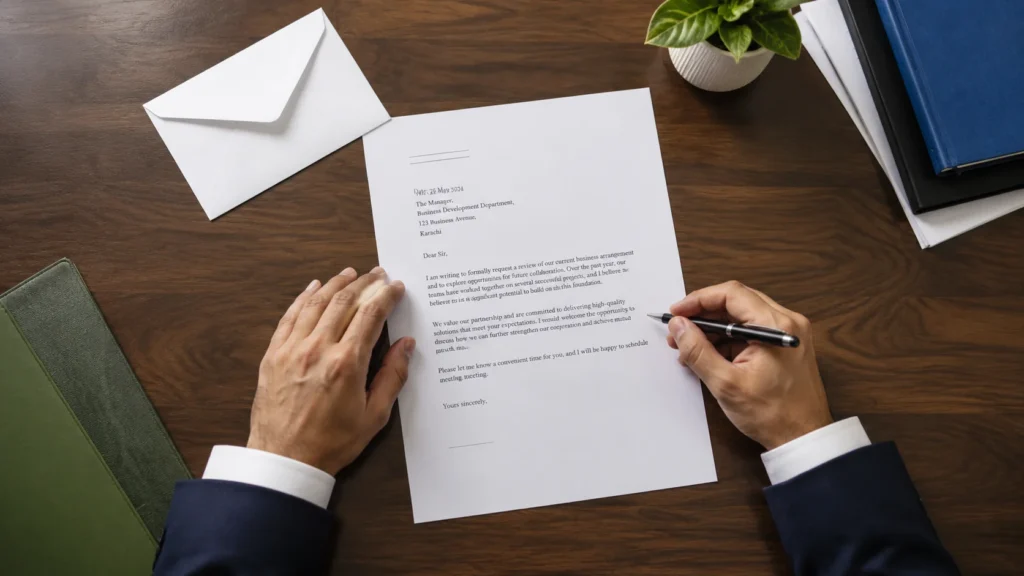 Formal letter sections illustrating how to write a cover letter for jobs