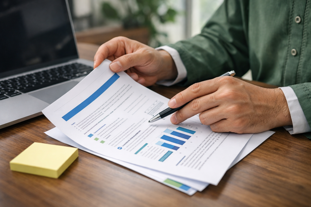 Person reviewing application guidelines to decide between resume and CV format