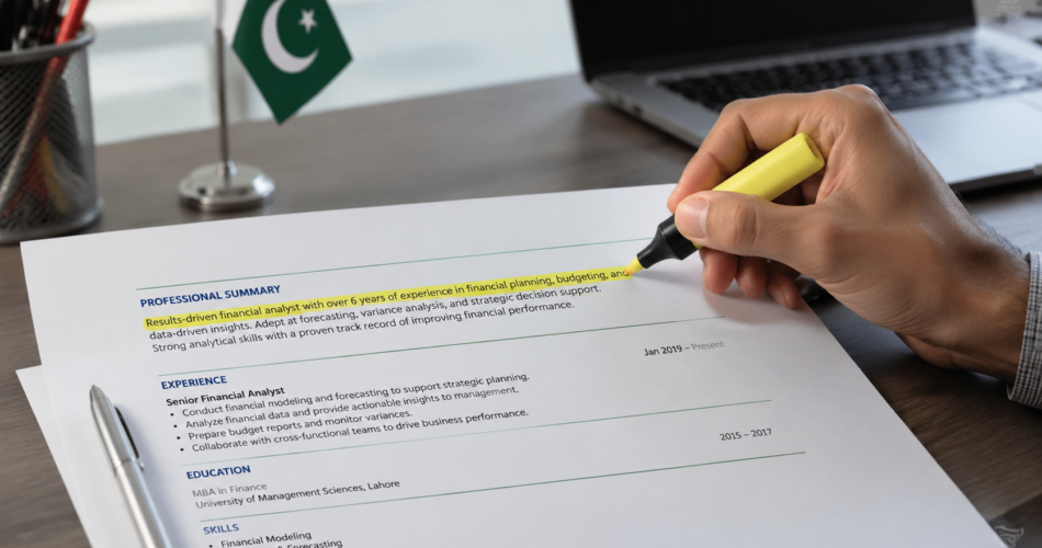 Resume summary or objective — highlighted opening section of a resume
