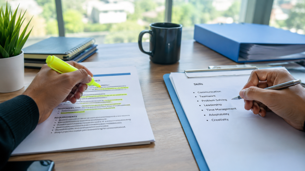 Job posting and resume compared showing how to list skills on your resume accurately
