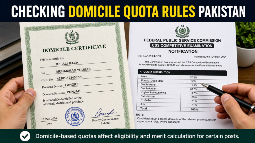 Domicile certificate and CSS notification being compared during an eligibility check