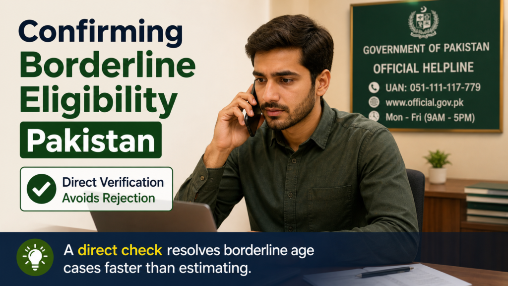 Candidate confirming borderline age eligibility directly with an official source