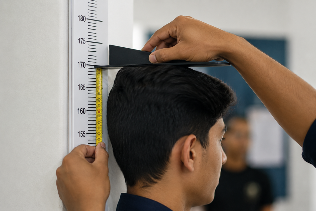 Physical measurement check representing Pak Army eligibility criteria assessment