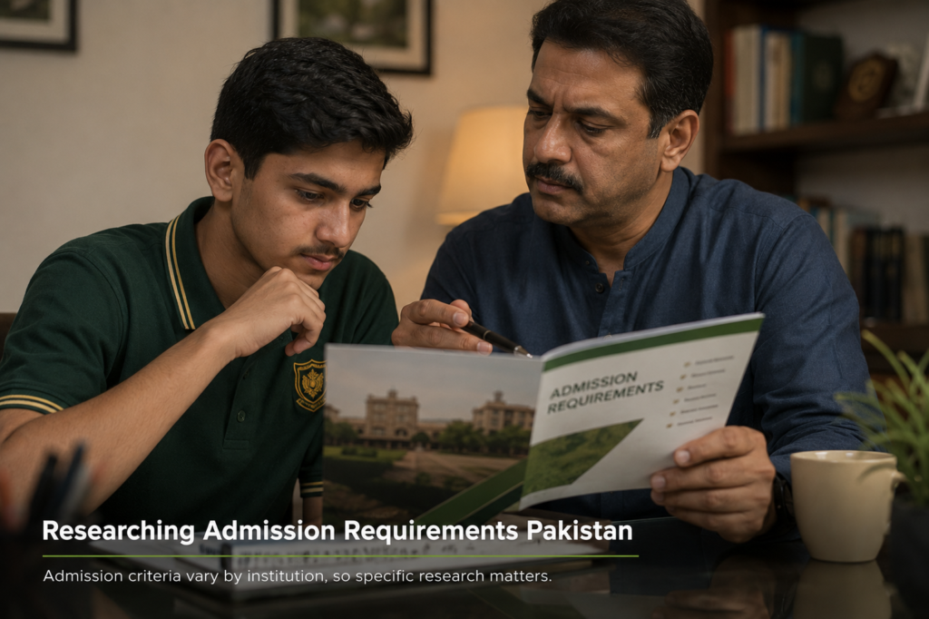 Parent and student reviewing Cadet College route to Army admission requirements together