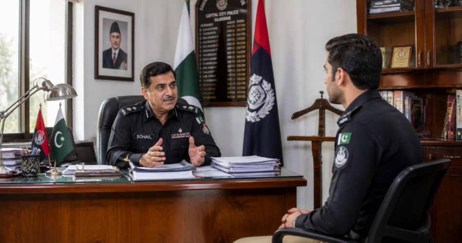 fficer discussing Pak Army Short Service Commission tenure options with a graduate